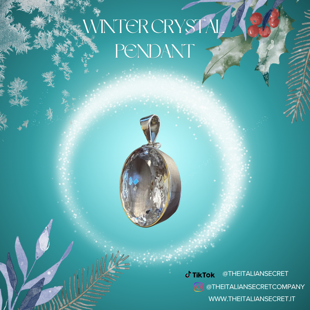 Winter Crystal Pendant. Natural Quartz 40 ct in 925 Silver